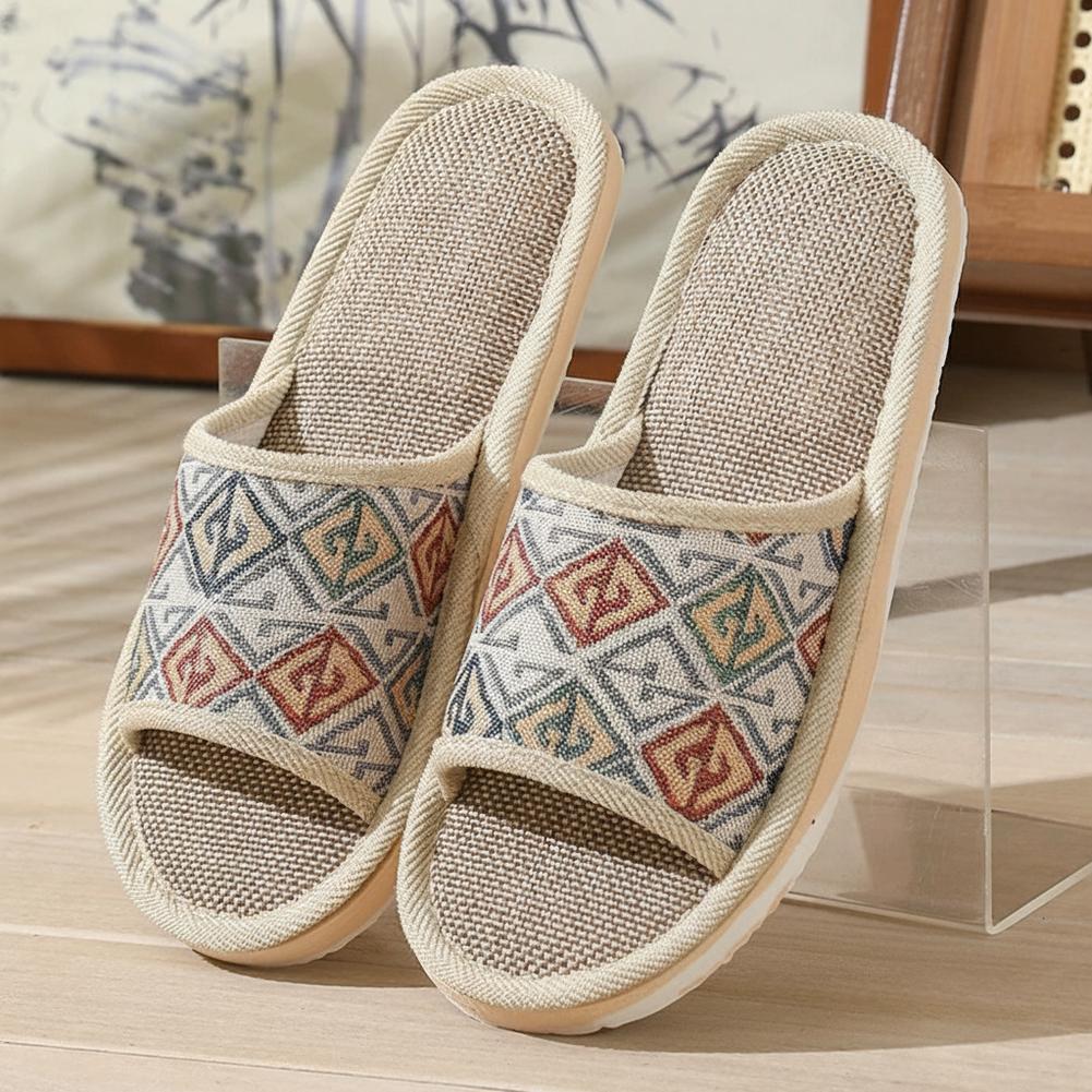 Men Shoes Style - Four Seasons Linen Slippers Couple Breathable