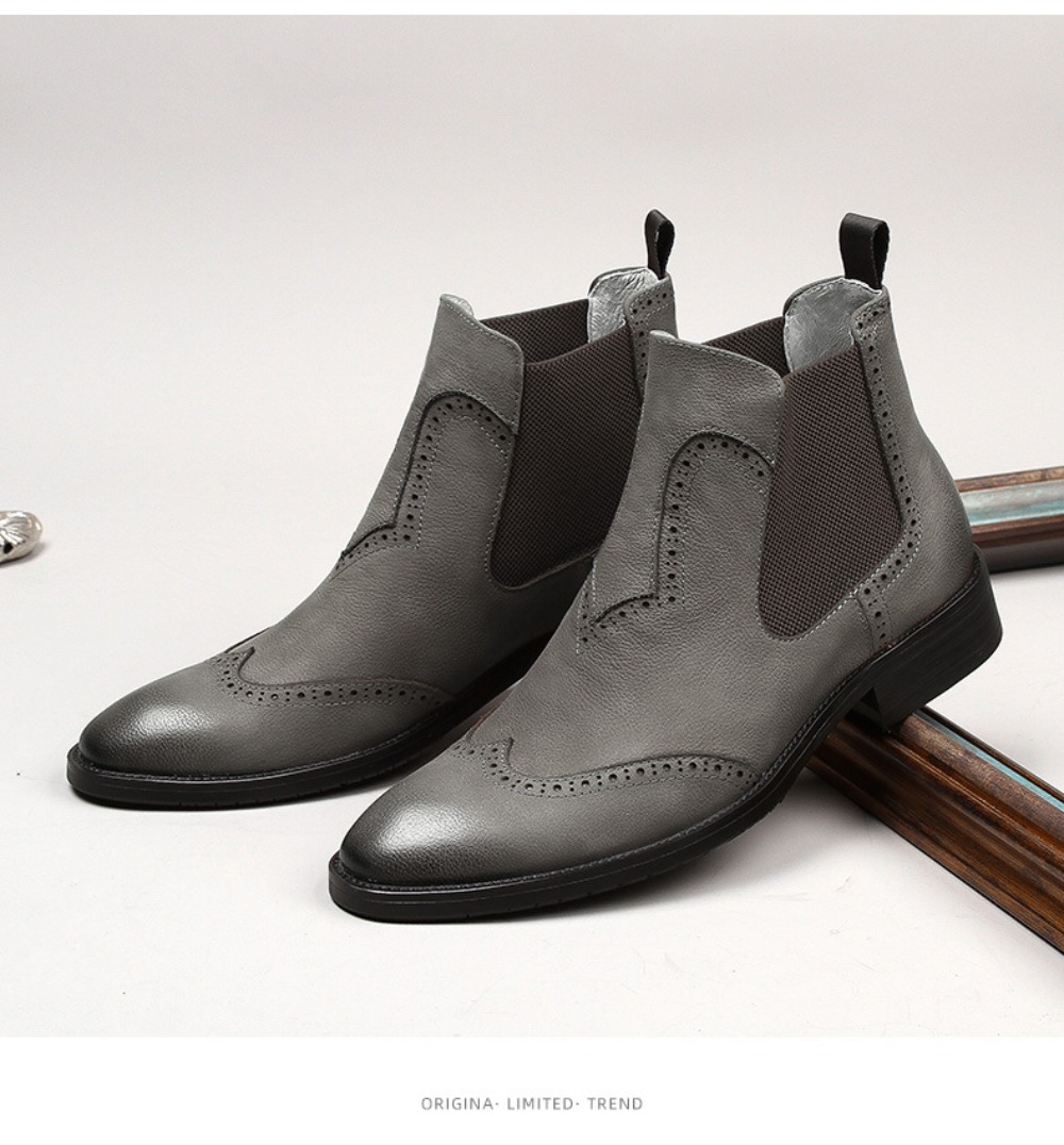 Chelsea Boots Suede - Fashion Grey Chelsea Boots Men British