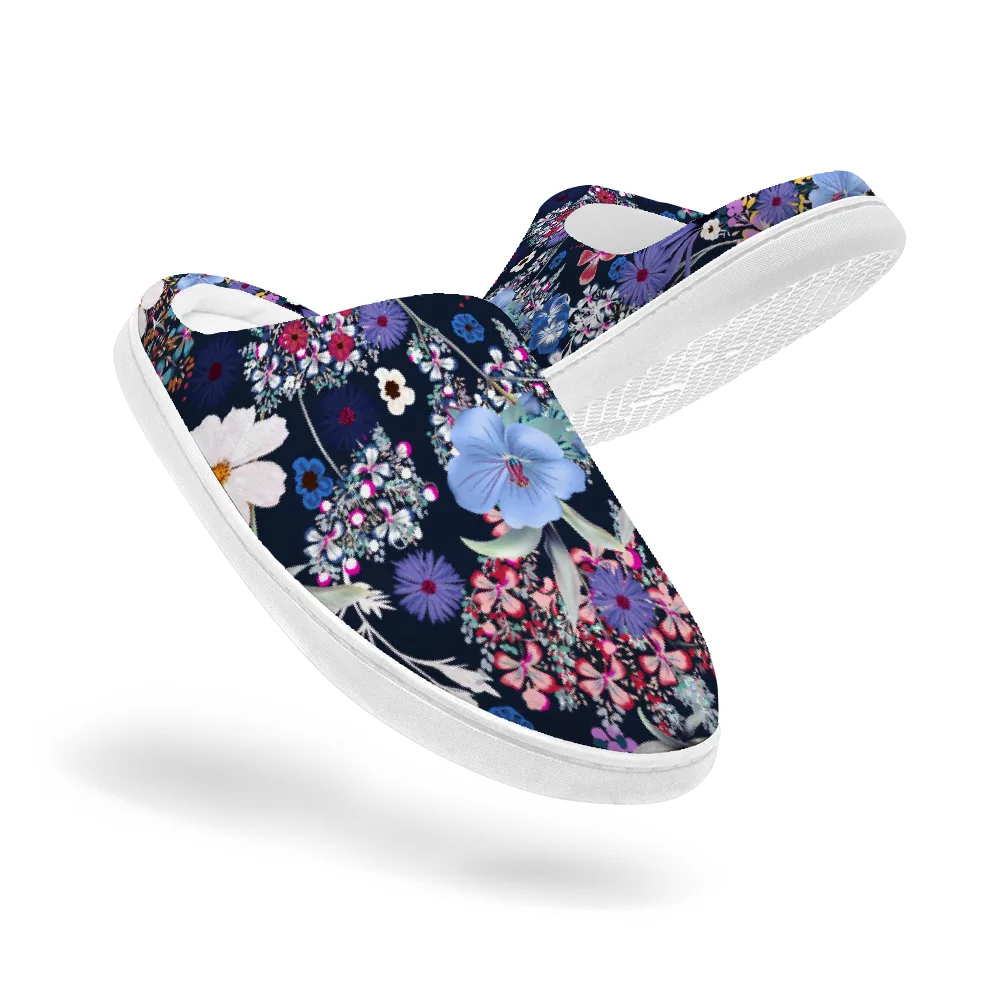 Men Shoes High - Classic floral print cotton slippers, high-quality