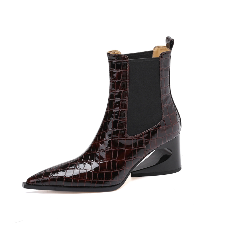 Women's New Leather Embossed P - огляд і ціна Chelsea Boots Suede