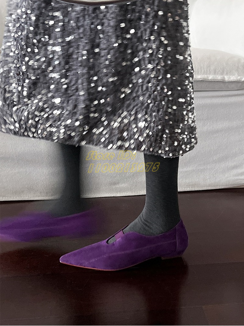 Purple Suede Pointy Toe Pumps  - огляд і ціна Dress Shoe Pointed