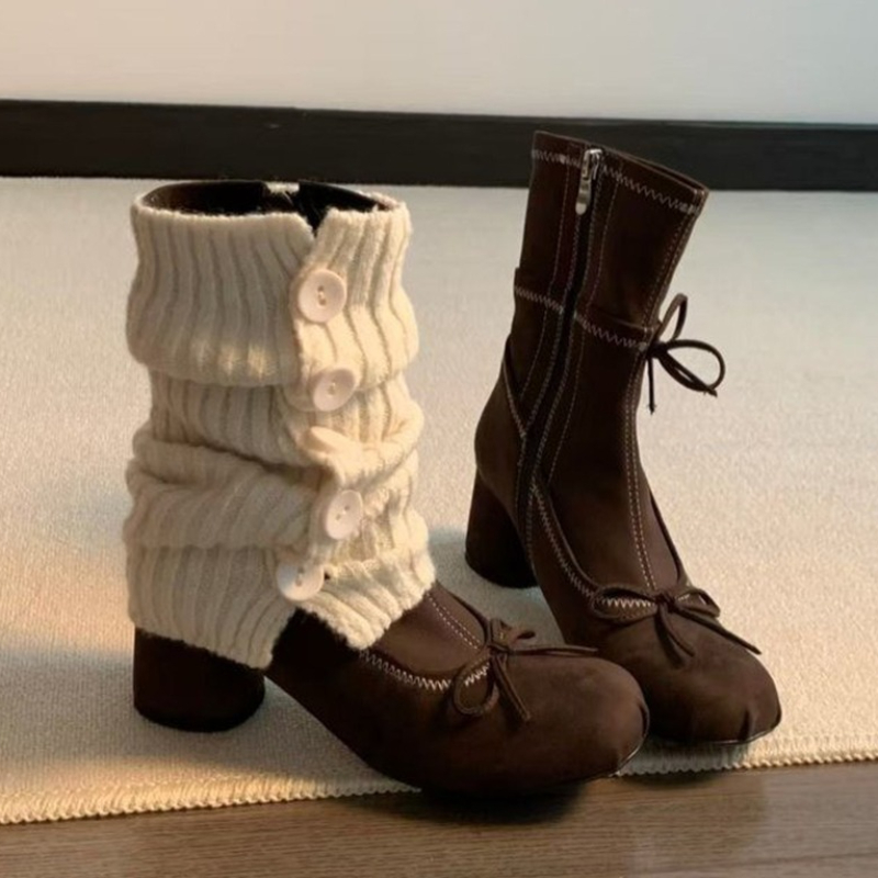 Bow High Heels Women Boots New - огляд і ціна Chelsea Boots Suede