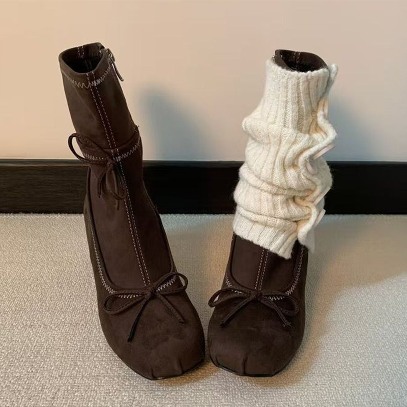 Bow High Heels Women Boots New - огляд і ціна Chelsea Boots Suede