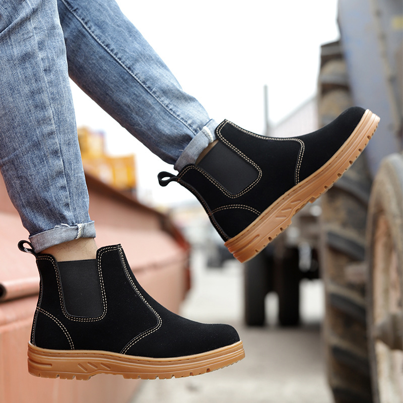 men fashion steel toe cap work - огляд і ціна Chelsea Boots Suede