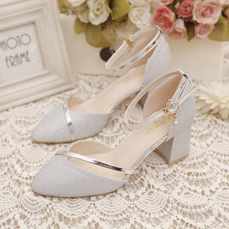 Women's Glitter Chunky Block H - огляд і ціна Dress Shoe Pointed