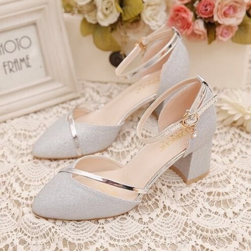 Women's Glitter Chunky Block H - огляд і ціна Dress Shoe Pointed