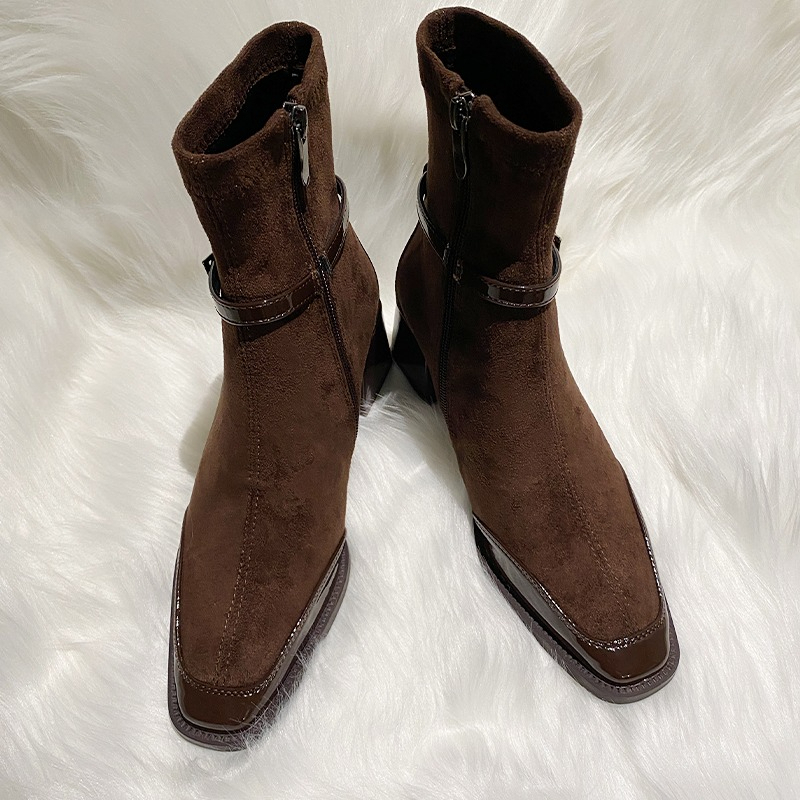 2026Winter Suede Patchwork Squ - огляд і ціна Chelsea Boots Suede