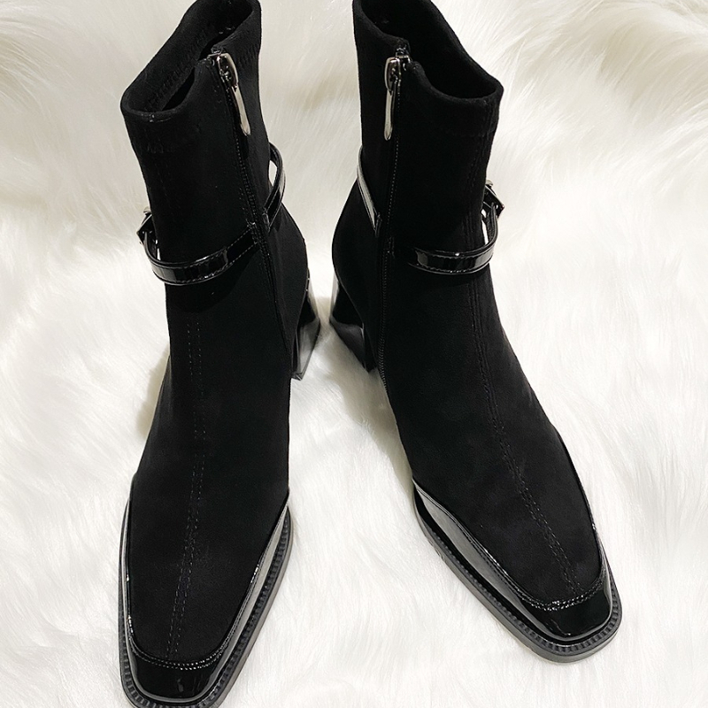 2026Winter Suede Patchwork Squ - огляд і ціна Chelsea Boots Suede