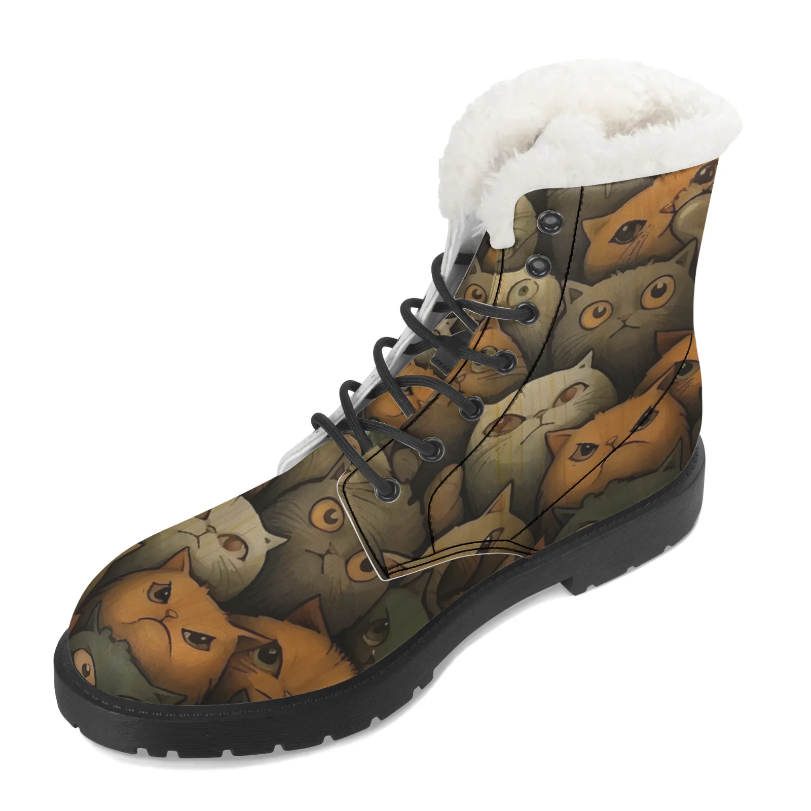 Cute Cats Prints Plush Snow Bo - огляд і ціна Men Shoes Eu To Us