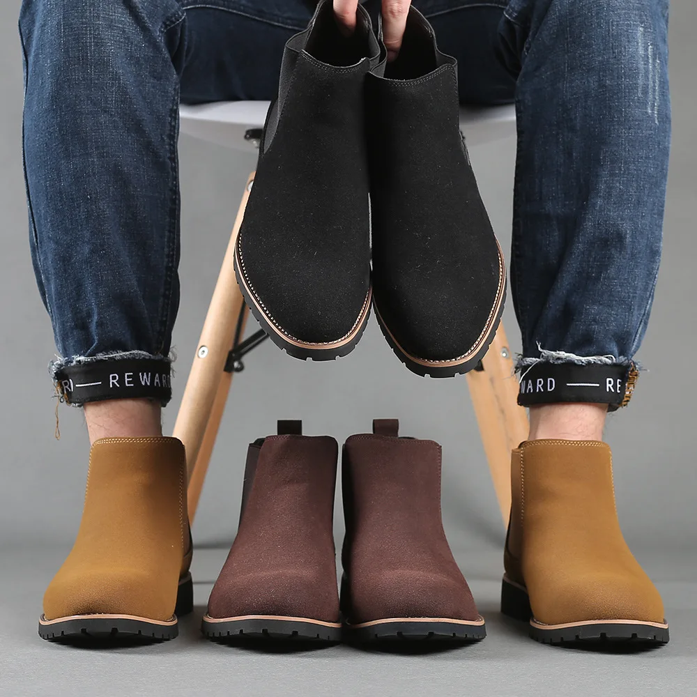 Men Ankle Boots British Style  - огляд і ціна Chelsea Boots Suede