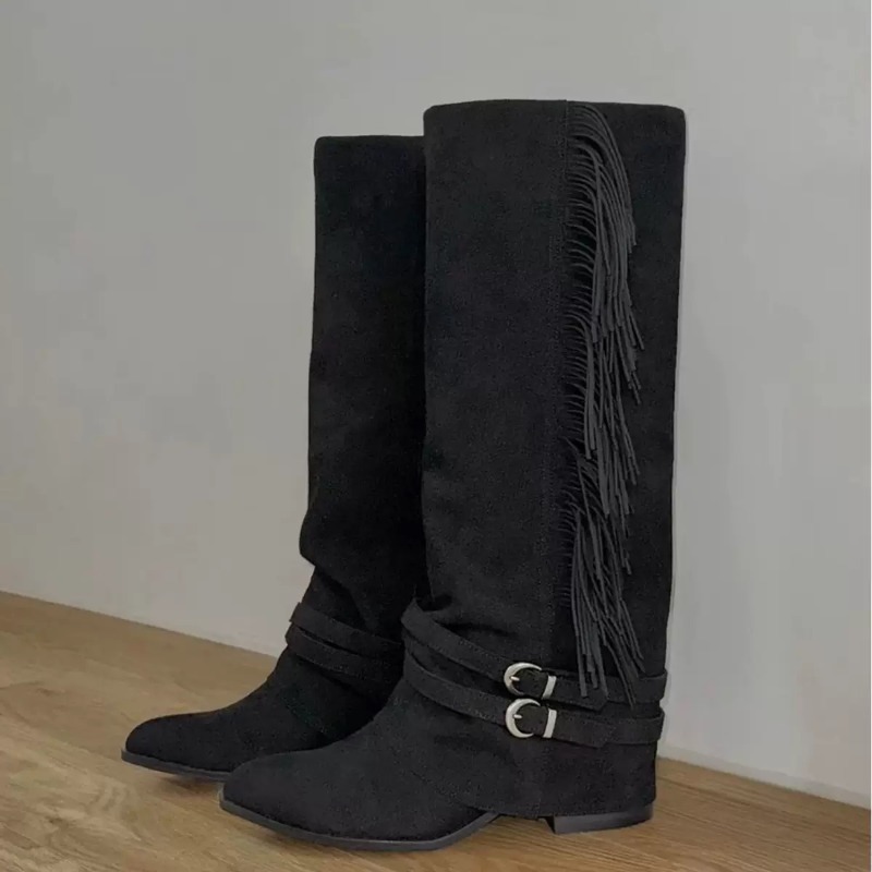 Women Knee-high Boots Tassel D - огляд і ціна Chelsea Boots Suede