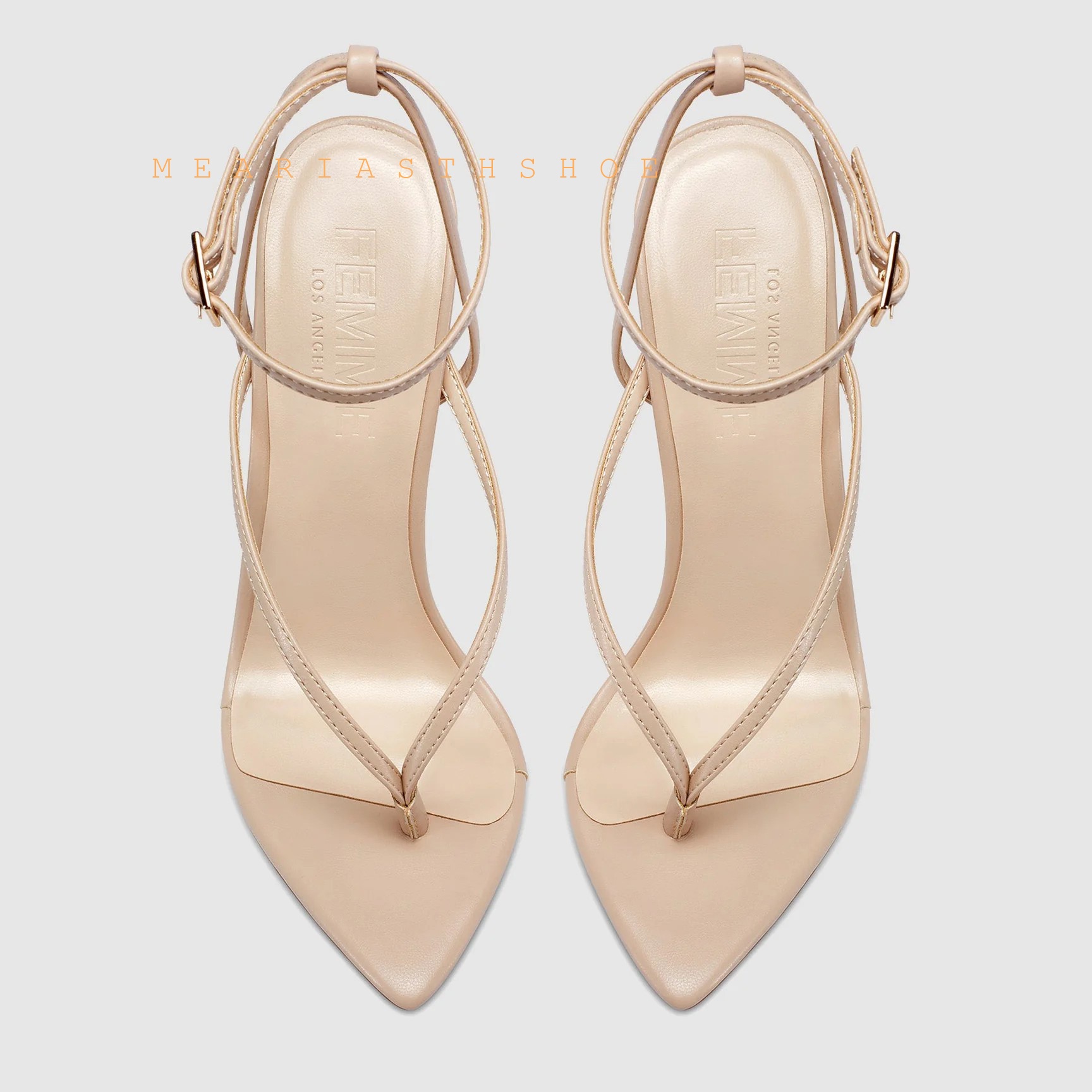 Beige Black Cross Straps Flip- - огляд і ціна Dress Shoe Pointed